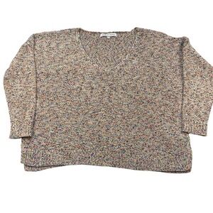 Cupcakes and Cashmere Multicolor Speckled‎ V-Neck Knit Sweater Women's Medium